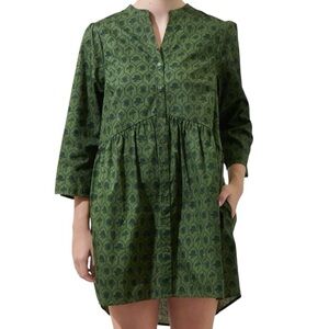SugarLips Zinnia Floral Button Down Mini Dress Dark Olive Green Size Small NWT